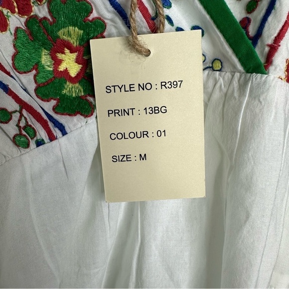 NWT RAGA Embroidered Baby Doll Boho Anthropologie Mini Sun Dress Size Medium - Picture 8 of 10